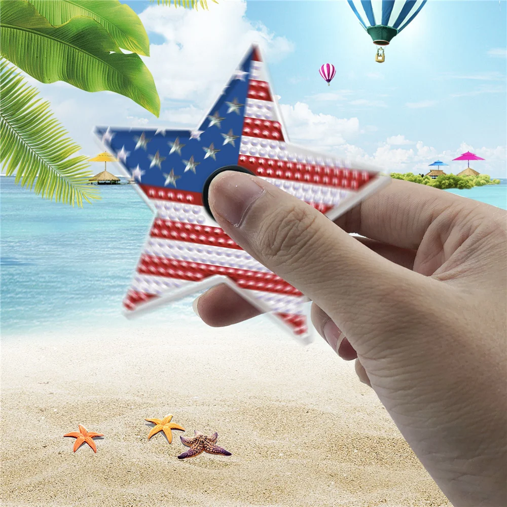 

Американская звезда, бриллиантовая картина с пятью конечными звездами, игрушка для декомпрессии, подарок для детей