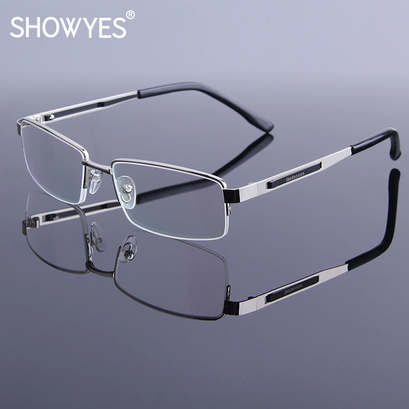 Деловые мужские очки для чтения брендовые дизайнерские серебристые пресбиопии с