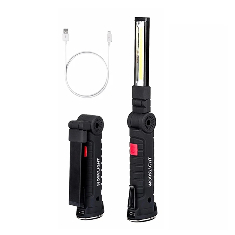 

Portable COB Flashlight Torch USB Rechargeable LED Work Light Magnetic COB Lanterna Hook Hanging Lamp For Car Repair Camping