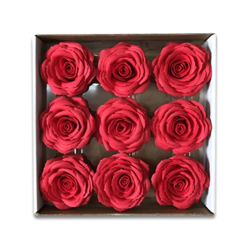 

9PCS Giant Colorful Rose Head Artificial Flower Soap Flower Fake Flower Valentine's Day Gift Box Bouquet Making Big Flower Head