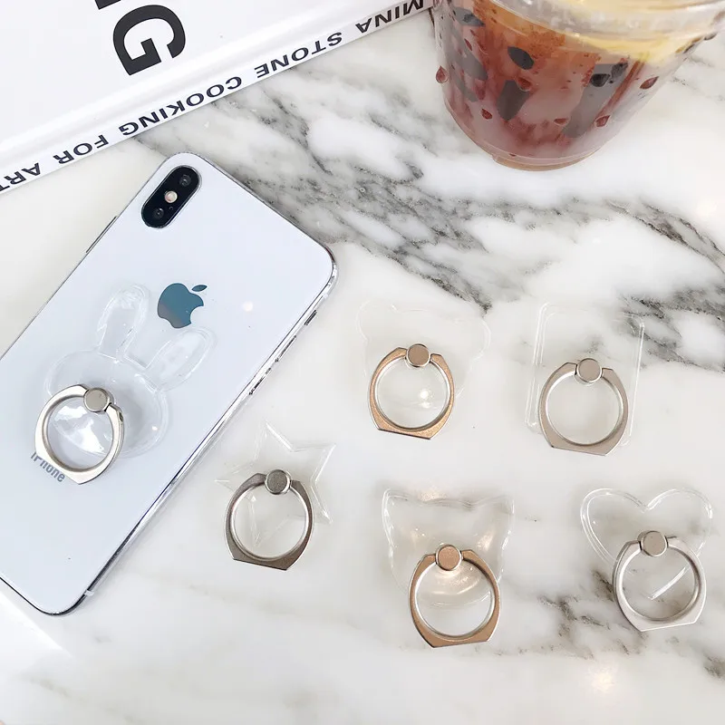 Universal Phone Holder Foldable Finger Ring Stand Cute Mobile  Transparent Bracket For iPhone 13 Xiaomi держатель для телефона