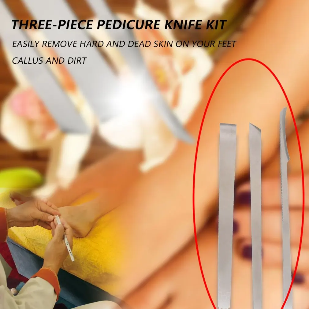 3 шт. нержавеющая сталь бритва для ногтей ножей педикюра набор ног мозолей