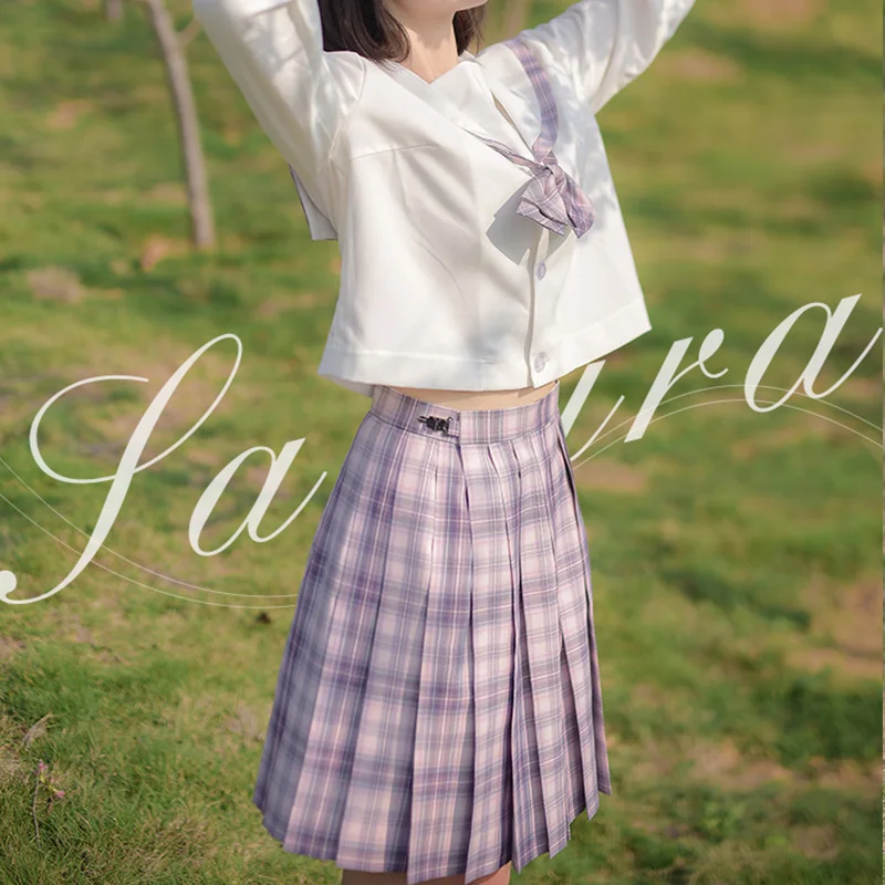 

[5CM/s] Girl's Summer High Waist Pleated Skirts Plaid Skirts Women Elegant JK Uniforms Girl School Dress Student Cloths