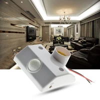 automatic human body infrared ir sensor led bulb light e27 base pir motion detector wall lamp holder socket ac 110v 220v