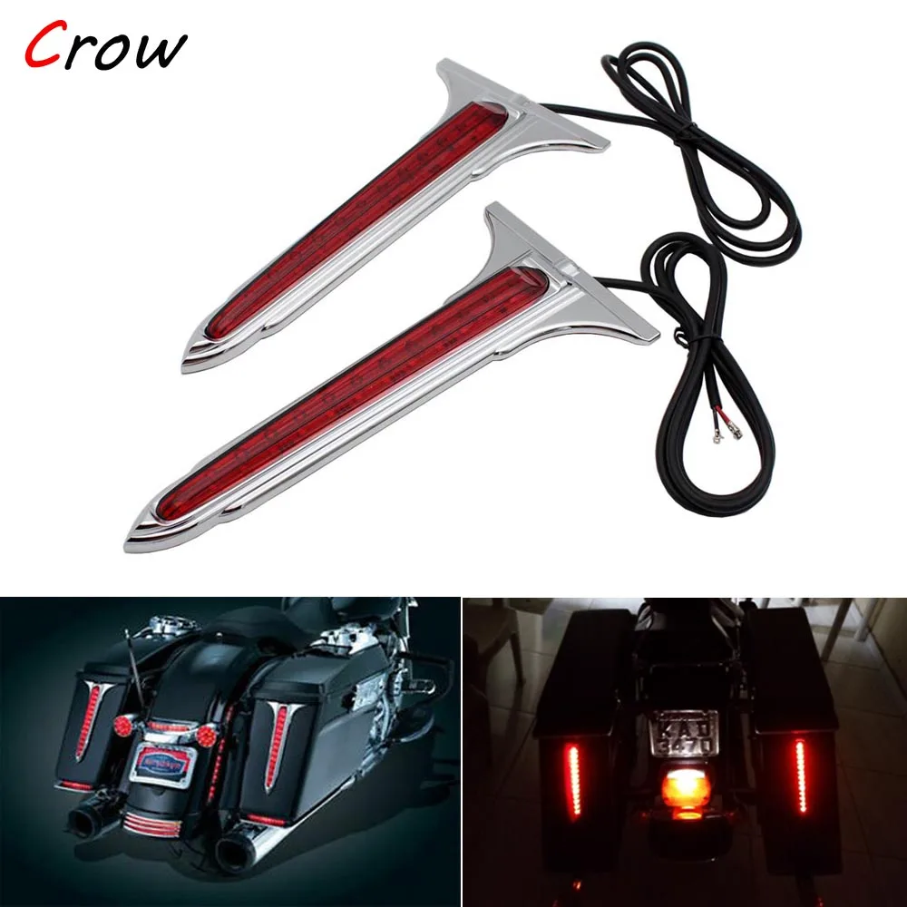 

1 комплект хромированный клиновидный светодиодный задний подвесной светильник, Предупреждение ющий стоп-светильник, комплект с красными л...