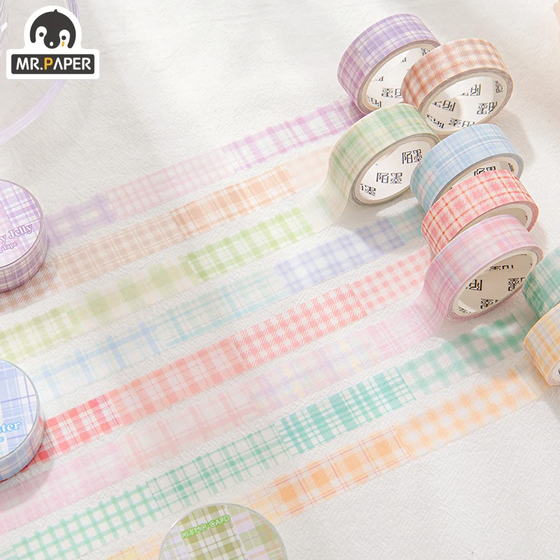 

Mr.Paper 8 Designs 1 Roll Patchwork Lattice Series Ins Style Creative Cute Decor Hand Account DIY Material Single Washi Tape