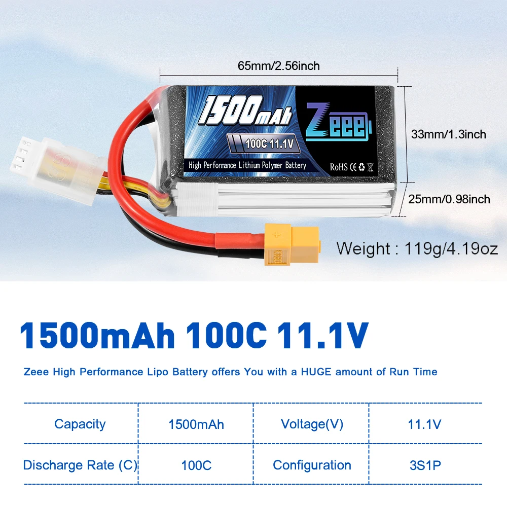zeee 2 блока 111 v 1500mah 100c 3s литий полимерны