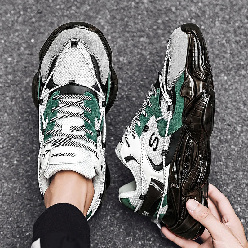 

2021 New Running Shoes Top Quality Men Outdoor Sports Shoes Gym Men Sneakers Luxury Lightweight Thick Soled Walking Shoes Mans