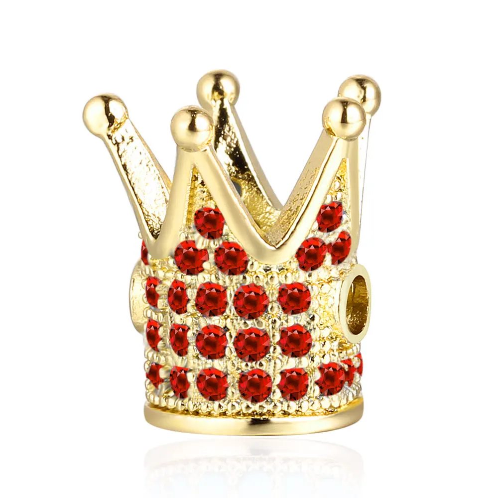 3 шт./лот 100% микро паве CZ красочные циркониевые короны бусины 28 цветов золото