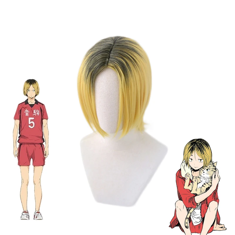 Haikyuu! Короткий парик Nekoma Kenma Kozume термостойкие синтетические волосы для косплея