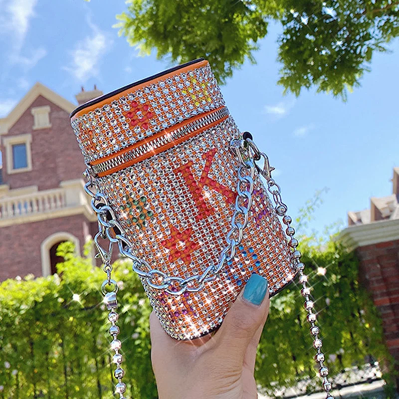 

Fashion Flash Diamonds Women Shoulder Bags Full Shiny Rhinestone Crossbody Bags Chain Letter Handbag Women's Bag Phone Mini Bag