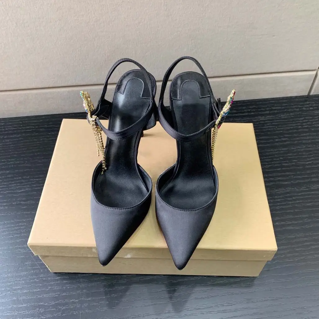 

Colorful Stone Sandalias Summer Sandals Ladies Pointed Toe Women Shoes Qulaity Sapato Feminino Wedding Sandálias Femininas