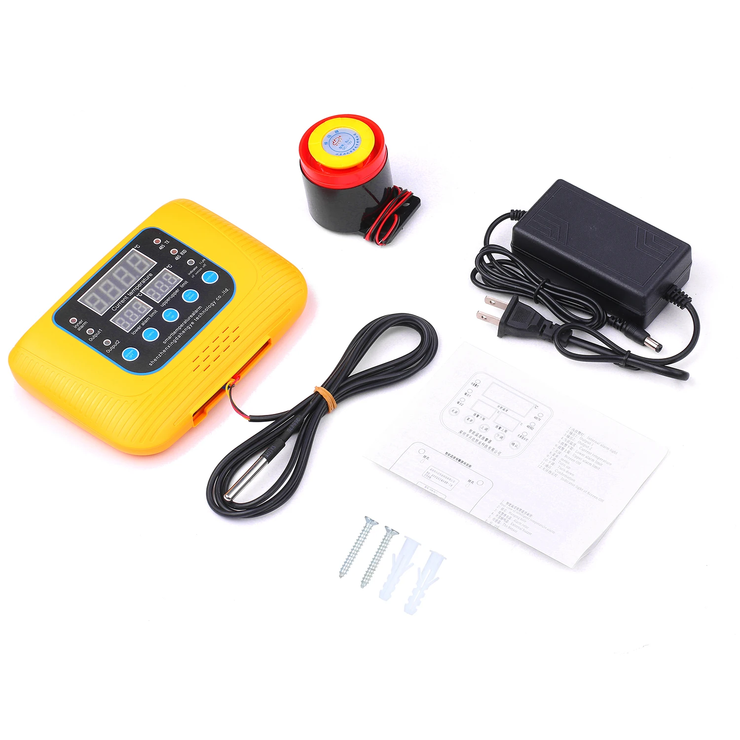 

Digital Display Smart Temperature Alarm Buzzer Controller Regulator with Probe Heater Sensor with One-way Relay Output 180V-250V