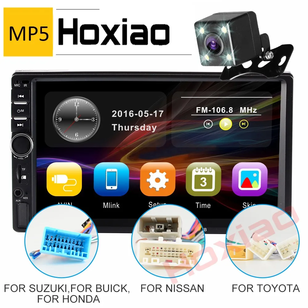 2 Din автомобильное радио 7 &quotHD MP5 плеер сенсорный экран цифровой дисплей Bluetooth