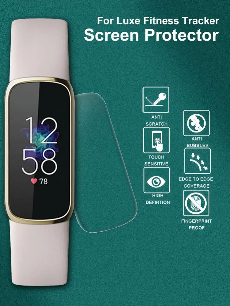 

Защитная пленка для экрана подходит для фитнес-браслета Fitbit Luxe, мягкая ТПУ пленка на весь экран, самовосстанавливающаяся пленка против цара...