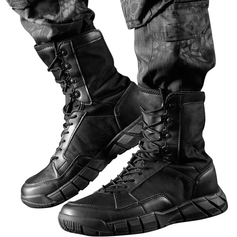 Men Outdoor Climbing Training Waterproof Military Tactical Boots Sports Camping Hiking Ultralight Breathable Combat High Shoes | Спорт и