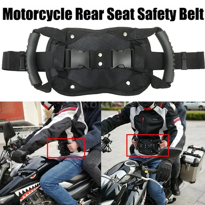 

Motorcycle Rear Seat Safety Belt Passenger Grip Grab Handle Non-Slip Strap Motorcycle Back Seat Safety Armrest