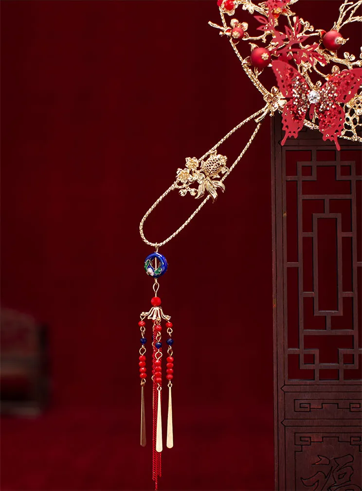 JaneVini 2019 новейший дизайнер невесты Ручной Веер красный металлический цветок