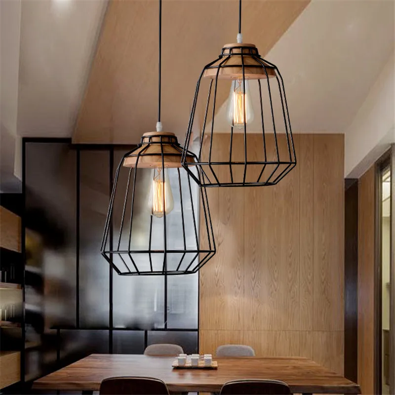 Простой деревянный подвесной светильник в скандинавском стиле для ужина