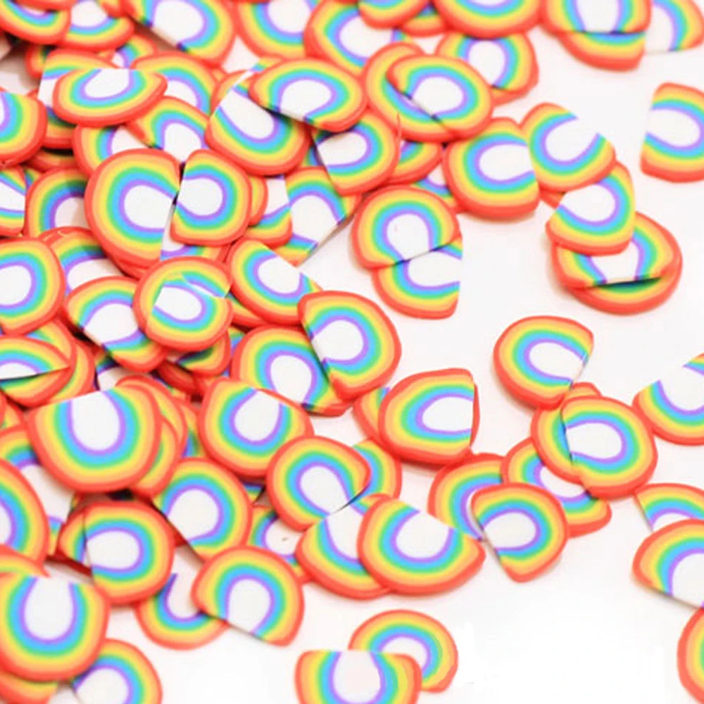 Подвеска из полимерной глины в виде радужных ломтиков 20 цветов | Игрушки и хобби