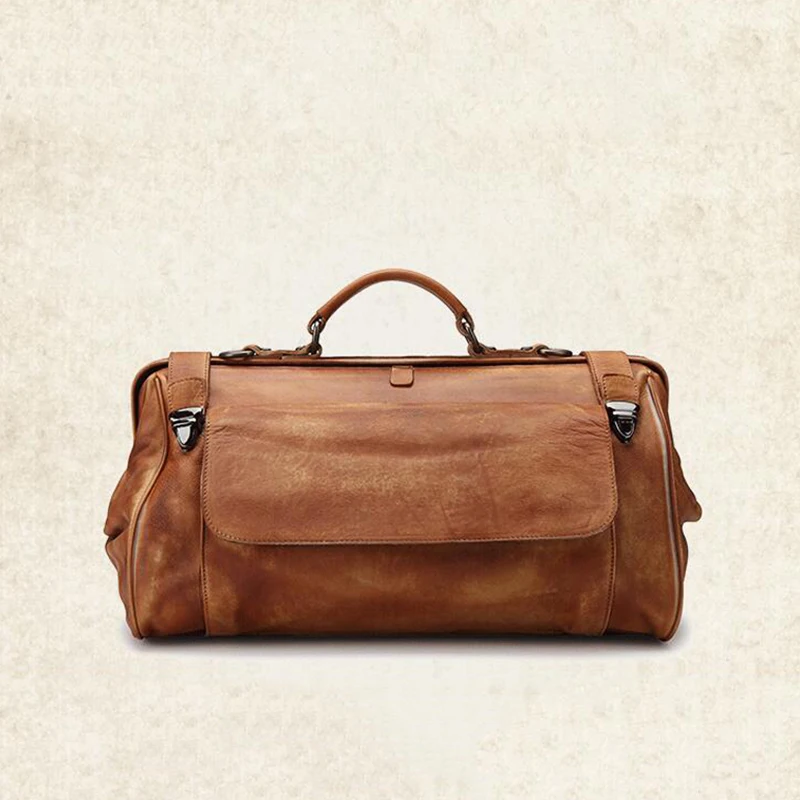 Сумка для путешествий из натуральной кожи с натуральным лицевым покрытием