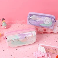 large capacity pencil case kawaii canvas three layer pen brushes pouch pencil bag portable box gifts supplies school stationery
