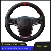 car steering wheel cover braid genuine leather for opel mokka 2013 2016 opel insignia 2009 2013 astra j 2010 2015 meriva