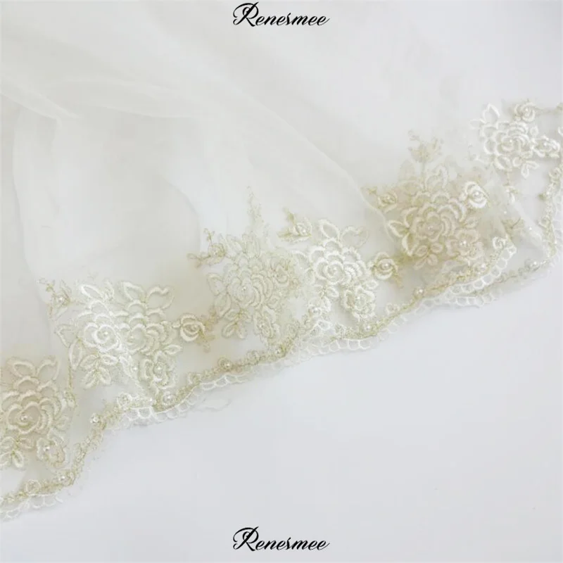 1 ярд более мягкие платья с фатиновой юбкой цвета слоновой кости Золотой контур