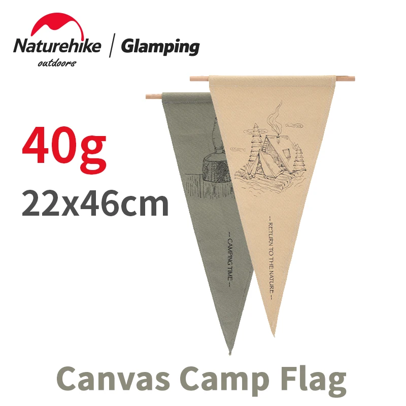 

Naturehike Camp Triangular/Shield Canvas Flag Vintage Original Pattern Decorative Flag Party Atmosphere Hang Up Flag 26x 42cm