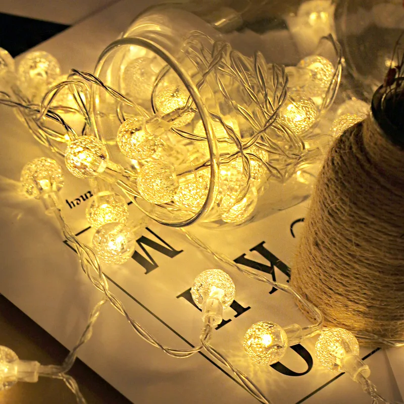 

Led Lights String Bubble Ball Lamp Fairy Lights Holiday Lighting Garland Battery/USB for Wedding Christmas Garden Decoration