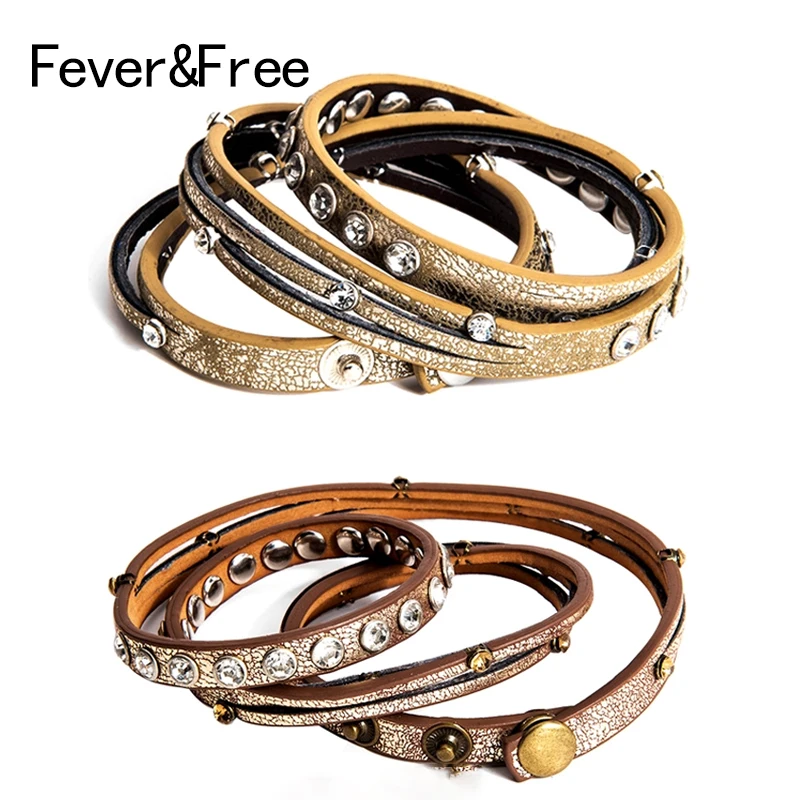 Fever & Free Многослойные винтажные Ретро браслеты для мужчин и женщин регулируемый