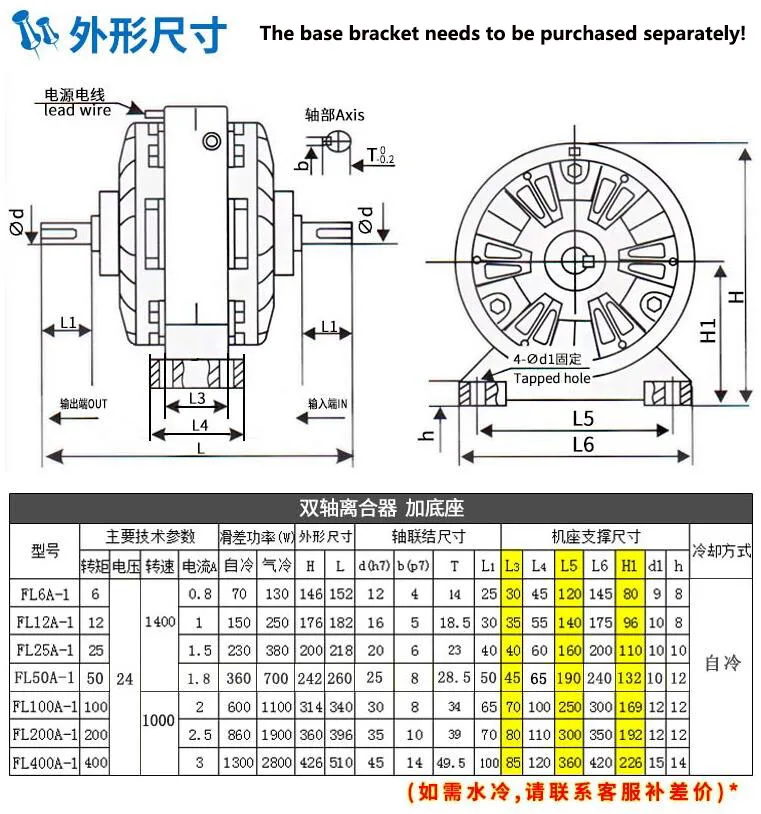 Double shaft magnetic powder clutch 0.6kg 24V printing bag making paper winding etc. |