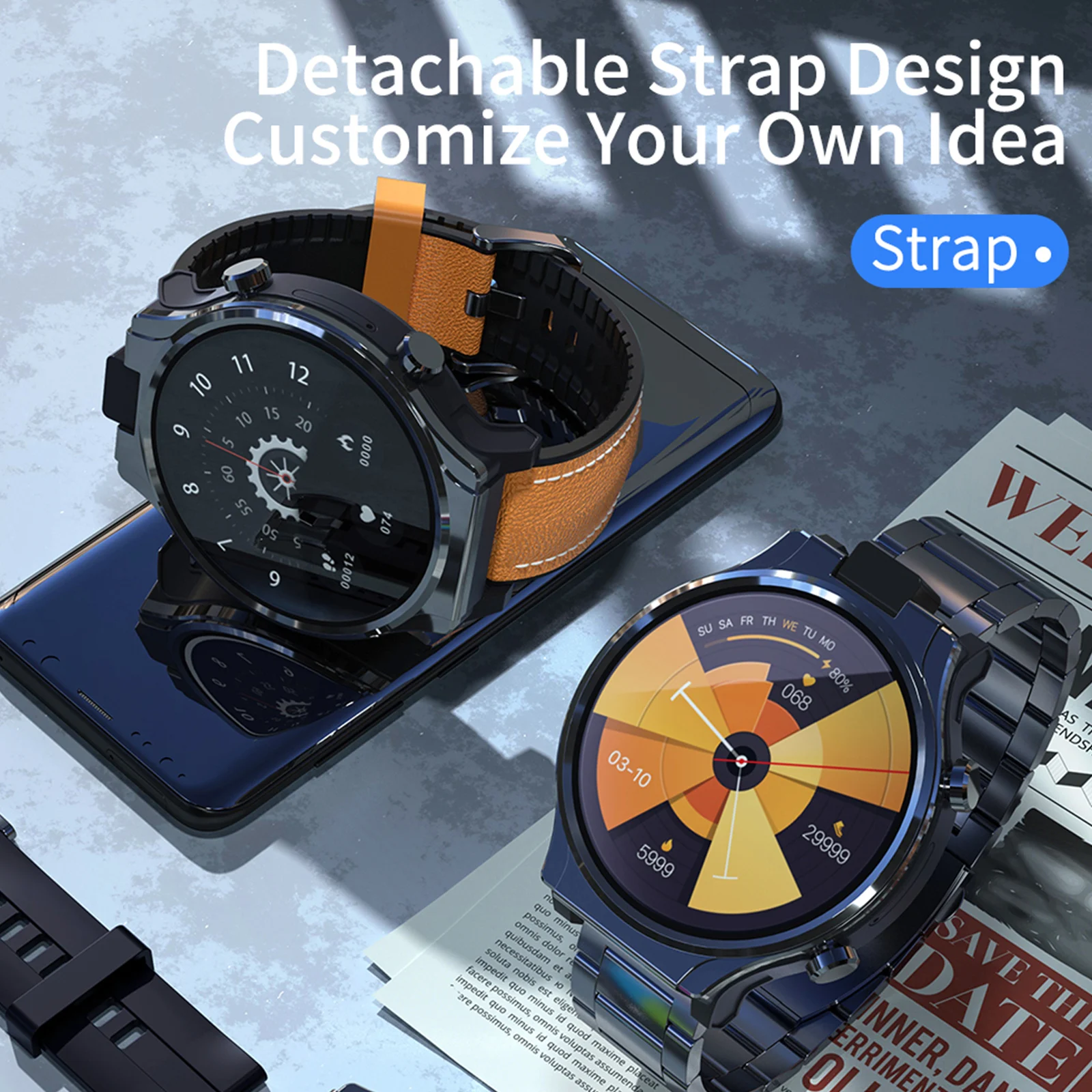 LOKMAT APPLLP PRO Android Смарт часы телефон 2 1 дюймов полный круглый сенсорный Экран