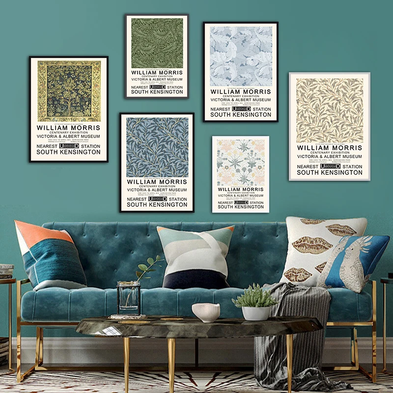 

William Morris Canvas Print The Victoria and Albert Museum Exhibition Poster London Underground Art Nouveau Painting Wall Decor