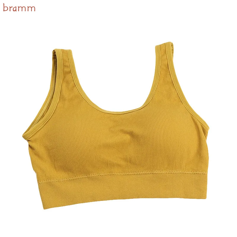 

New Push Up Vest Bra Women Ice Silk Seamless Underwear Soft Comfortable Sleep Top With Chest Padded Plus Size Bras For Women