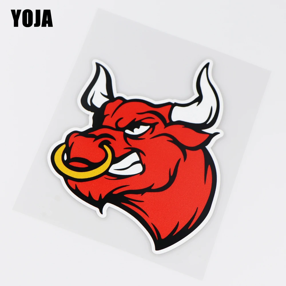 

YOJA 11.1X15CM Ox Автомобильная наклейка с рисунком головы, виниловая наклейка, мультяшное украшение