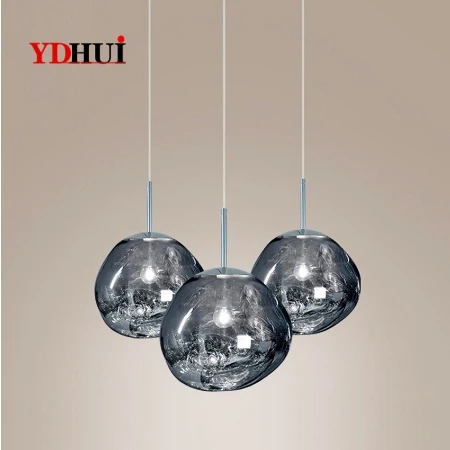 Современный стеклянный подвесной светильник Е27 украшенный искусственными