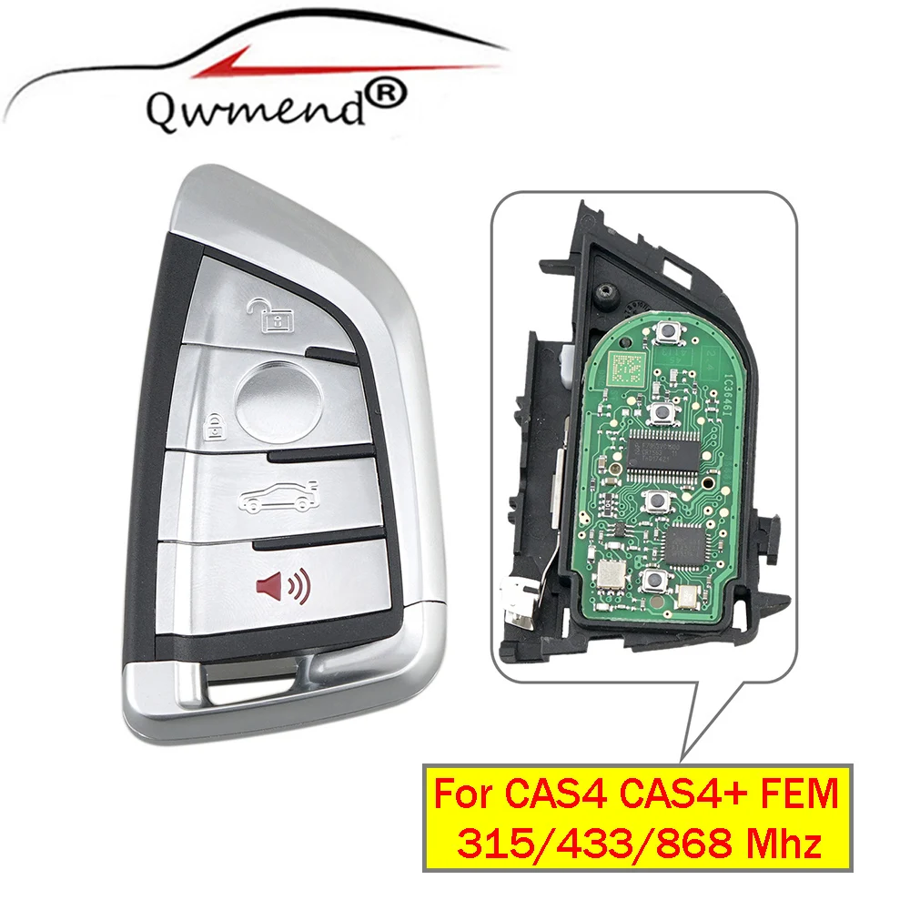 QWMEND 4 кнопки дистанционный смарт ключ брелок 315/433/868МГЦ для BMW CAS4 FEM 5 7 серии X5 X6 + 2011