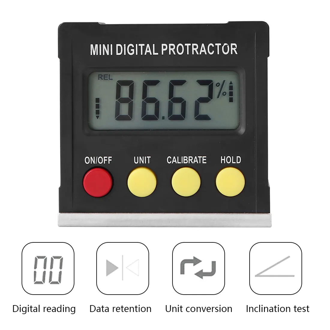 

490 Micro Conveyor 360 Degree Digital Inclinometer Electronic Level Magnetic Measuring Tool Base