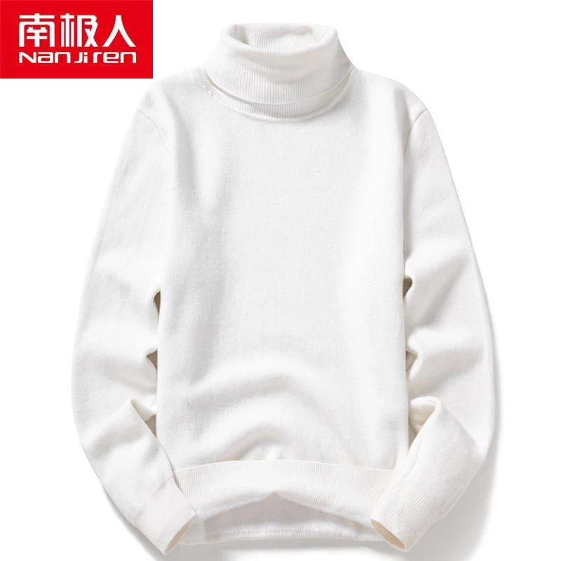 

Мужская одежда Nanjiren, пуловеры, водолазка, повседневный модный однотонный тонкий мужской свитер из полиэстера в английском стиле с длинными ...