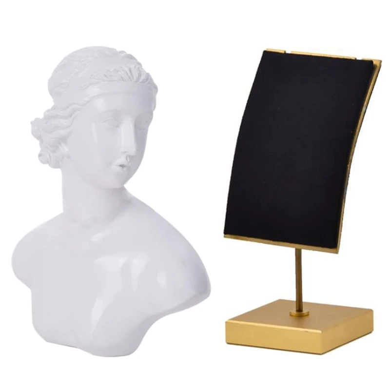 

2 Pcs Jewelry Display Stand Earrings Jewelry Counter Display Photo Display Props Jewelry Storage Rack, Black & White