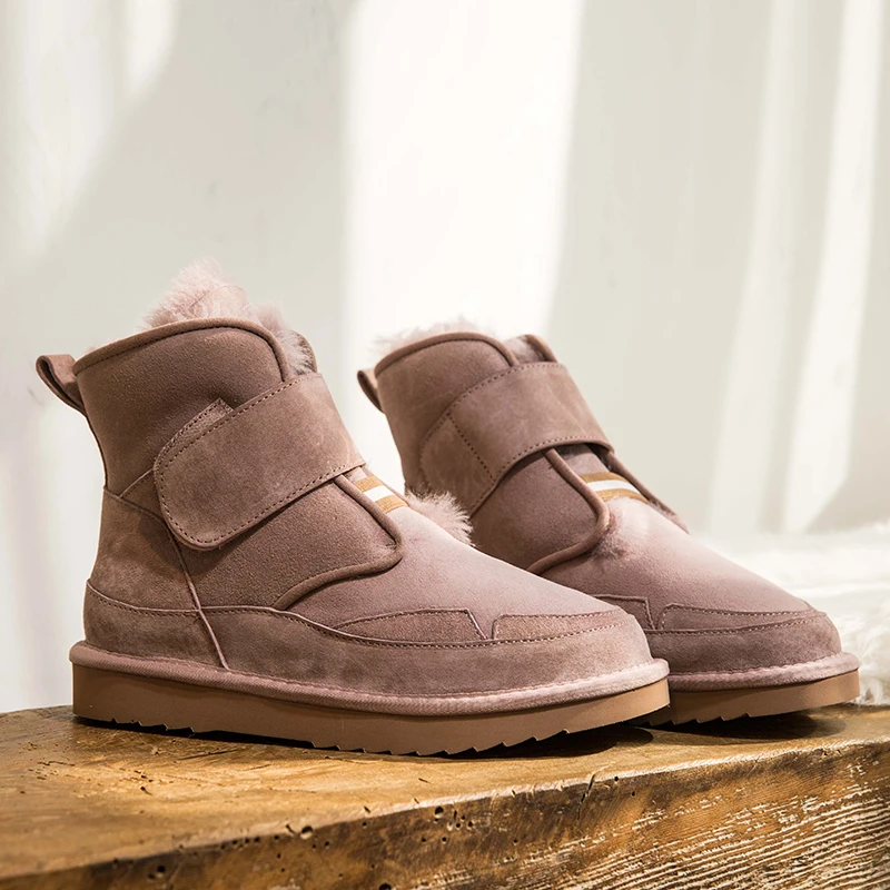 2019 г. Новые зимние ботинки на овечьем меху одна труба женская теплая хлопковая