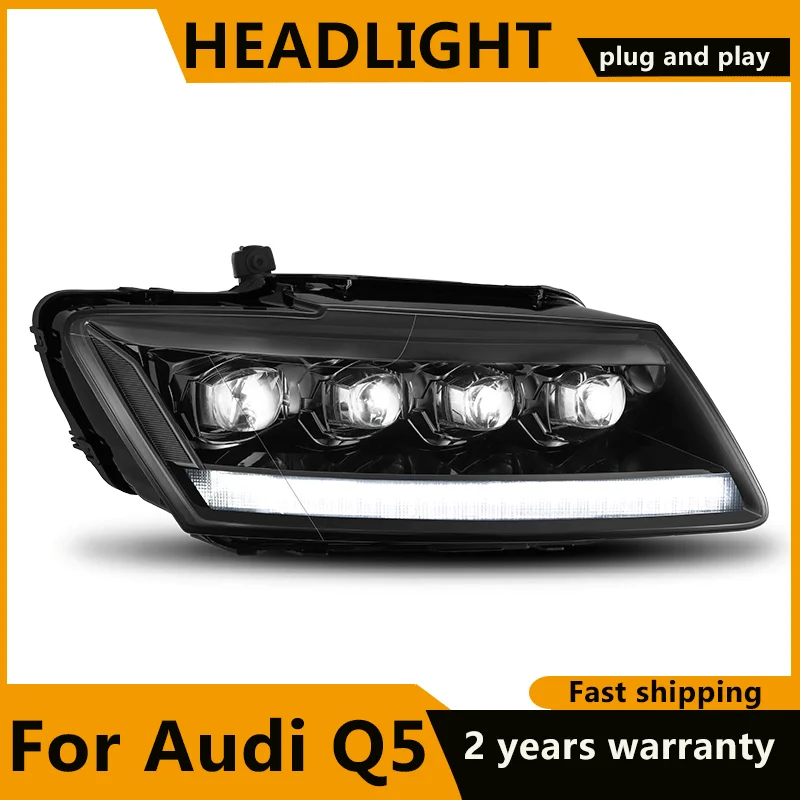 

Car Styling for Audi Q5 Headlights 2009-2018 Q5 All LED Headlight Dynamic turn signal DRL LED Lens Double Beam lens