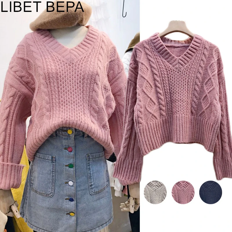 Новинка 2019 осенне зимний женский свитер в Корейском стиле свободные Джемперы