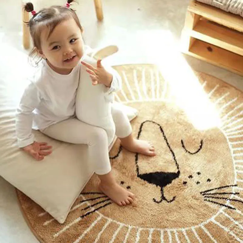 Детский игровой коврик круглый с Львом для новорожденных подвесной спальни