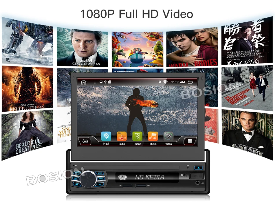 Bosion четырехъядерный 2G ram 1 Din Android 9,0 автомобильный dvd-плеер Радио стерео Универсальный с gps Bluetooth навигация Мультимедийная система 4G BT