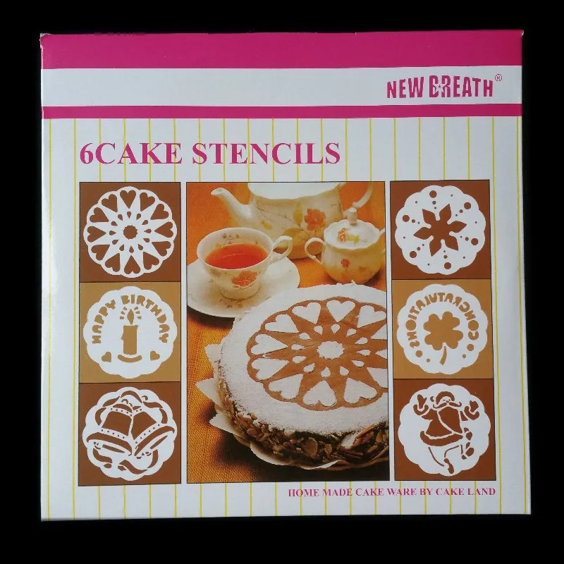 6 шт./компл. пластиковые трафареты для тортов цветы спрей форма торта на день