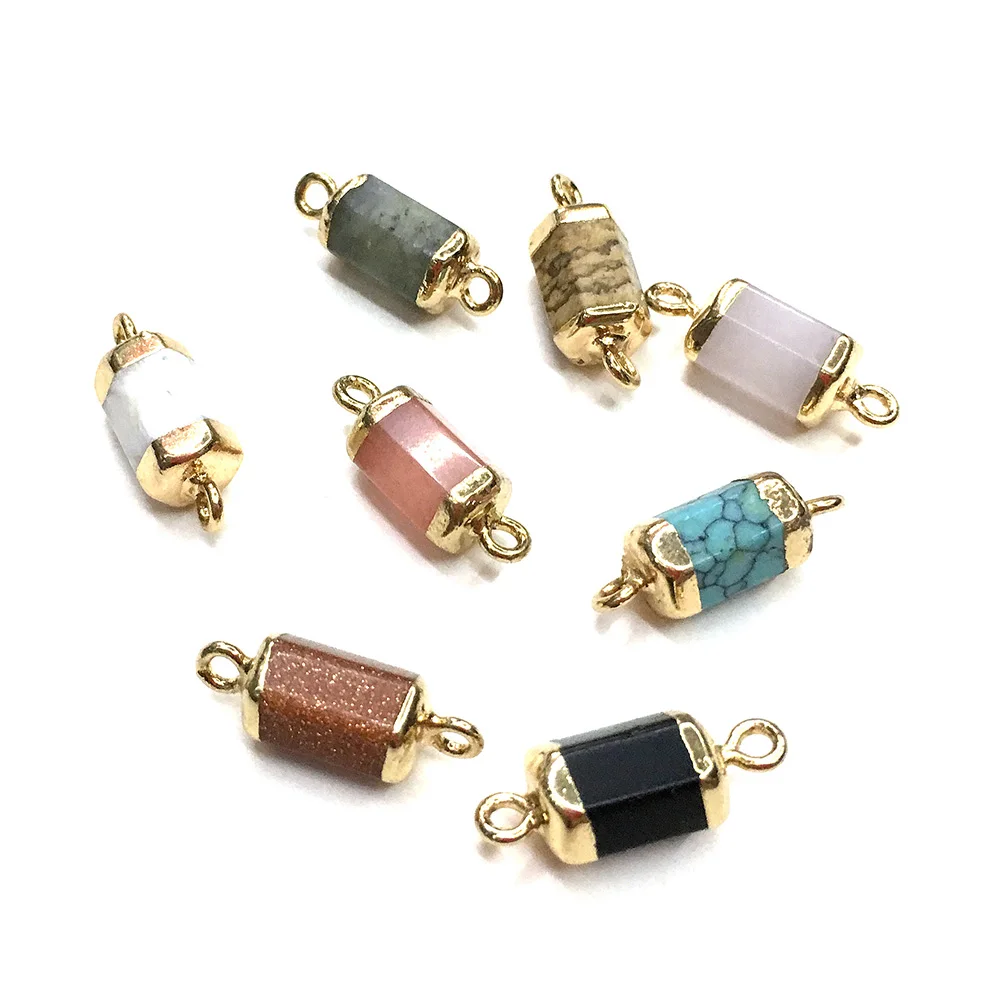 

Natural Semi-precious Stone Connector Pendants Charms For Jewelry Making Necklace Bracelet Accessories Size 12x15mm Wholesale