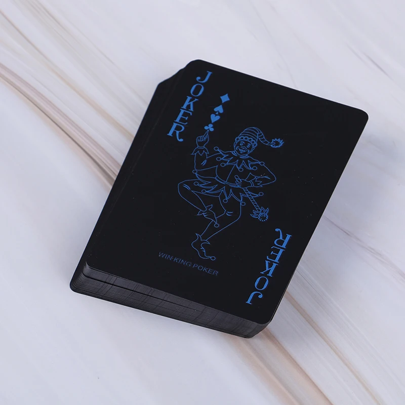 

55 Pcs/Deck Poker Waterproof Playing Cards Set Classic Magic Tricks Tool Black