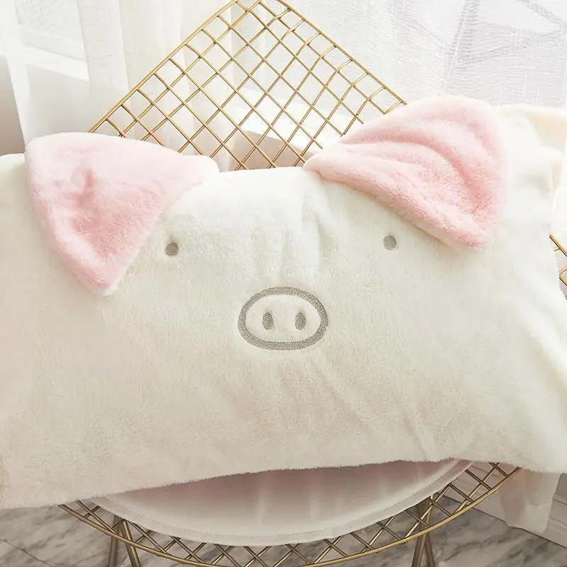 43 4 шт. свиньи уши постельное белье розового и белого цвета из мягкой флисовой